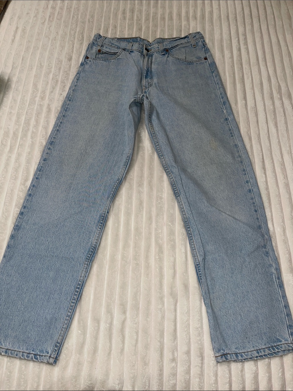 Levi's 550 Vintage Orange Tag Light Blue Straight Jeans | Size 34 - Picture 2 of 14